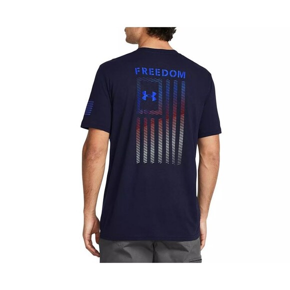 Men's XL T-Shirt Graphic Under Armour Freedom Flag Gradient Short Sleeve - Picture 2 of 2